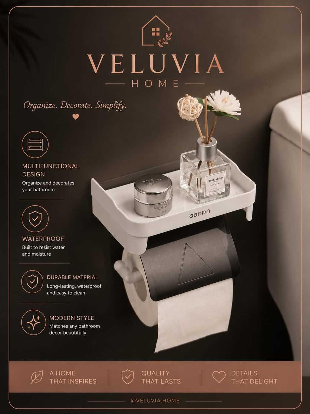 Waterproof Plastic Toilet Paper and Towel Holder
