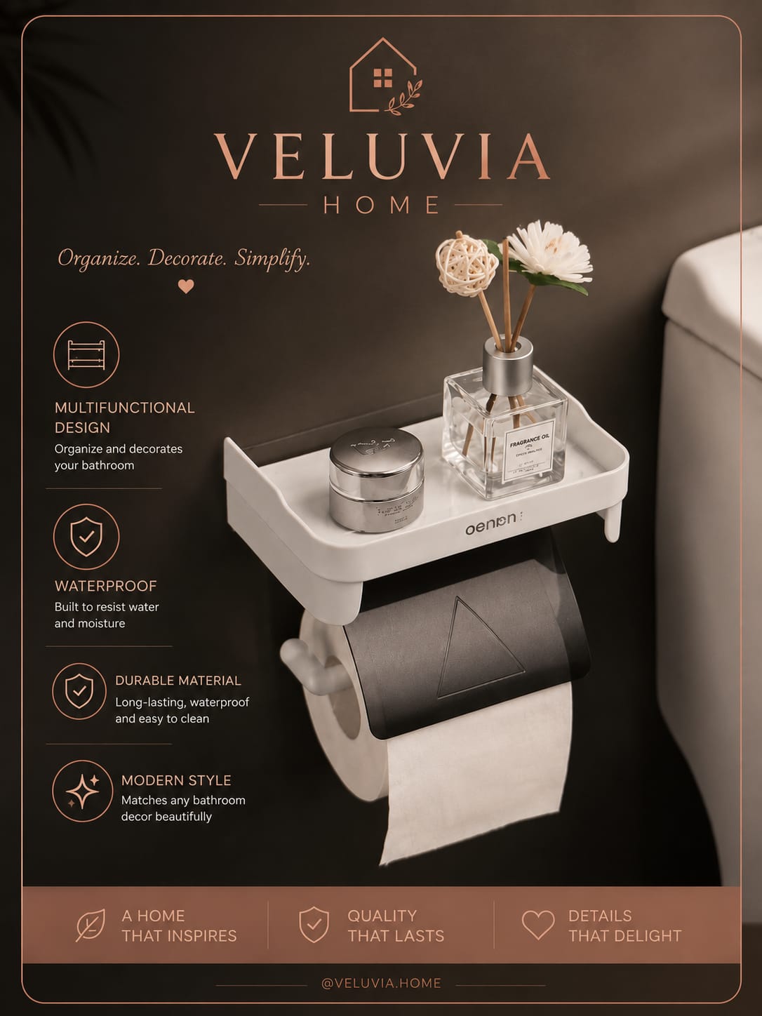 Waterproof Plastic Toilet Paper and Towel Holder